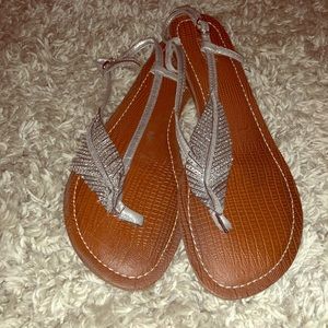 Carlos Santana feather sandals